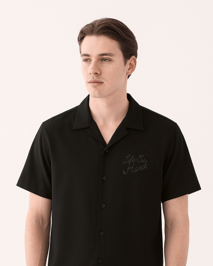 Open Collar Overshirt – “Life So Hard”